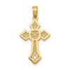 14K Polished Passion Cross with Lacey Center Pendant