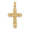 14k Polished Filigree Reversible Cross Pendant