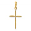 14K Polished Cross With Tapered Ends Pendant
