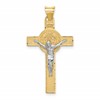 14k Two-Tone Crucifix Reverses to St. Benedict Medal Pendant