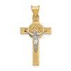 14k Two-Tone Crucifix Reverses to St. Benedict Medal Pendant