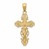 14K Polished Crucifix with Lace Trim Pendant