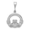 14k White Gold Claddagh Charm