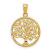 14k Polished Tree Of Life in Round Pendant