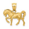 14k Satin Diamond-cut Horse Pendant