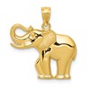 14k Polished and Satin Elephant Pendant
