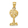 14k Polished Diamond-cut Palm Tree Pendant