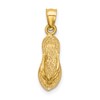 14k  3-D Polished And Textured Flip Flop Pendant