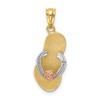 14K Yellow and Rose Gold with White Rhodium Sandal Pendant