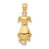 14k Polished Sitting Dog Back Pendant