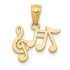 14k Polished Music Notes and Treble Clef Pendant