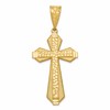 14k Diamond-cut Nugget Center Cross Pendant