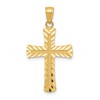 14k Diamond-cut Latin Cross Pendant