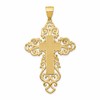 14k Polished Large Fancy Filigree Cross Pendant