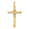14K Polished with Center Wrap Tube Cross Pendant