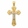 14k Two-tone Diamond-cut Passion Crucifix Pendant