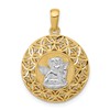 14k and White Rhodium Polished Filigree Guardian Angel Pendant