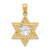 14k and White Rhodium Star of David with Chai Pendant