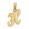 14KY Script Letter H Initial Pendant