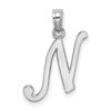 14KW White Gold Script Letter N Initial Pendant