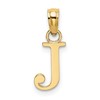 14K Polished Block Letter J Initial Pendant