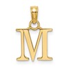 14K Polished Block Letter M Initial Pendant
