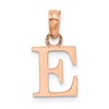 14K Rose Gold Polished Block Letter E Initial Pendant