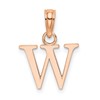 14K Rose Gold Polished Block Letter W Initial Pendant