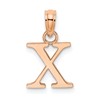 14K Rose Gold Polished Block Letter X Initial Pendant