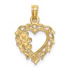 14K Teddy Bear in Heart Charm