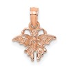 14K Rose Gold Textured Mini Butterfly Charm