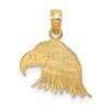 14K Textured Flat Eagle Head Charm