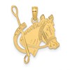 14K Textured Horse Head with Crop and Shoe Charm