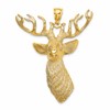 14K 3-D Textured Deer Head 12-Point Buck Charm