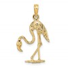 14K 3-D Textured Flamingo Charm