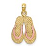 14k 3-D Pink Enameled Double Flip-Flop Charm