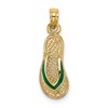 14k 3-D Green Enameled Single Flip-Flop Charm