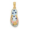 14K 3-D Enamel Shell On Blue Polka-Dot Flip-Flop Charm