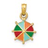 14K Multi-Color Enamel Umbrella Charm