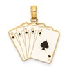 14K Enameled Playing Cards Royal Flush Charm