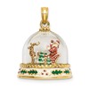 14K 3-D Enameled HAPPY HOLIDAYS on Bottom Glass Snow Globe Charm