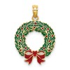 14K Enameled Christmas Wreath Charm