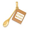 14K Red and White Enameled 3-D Cook Book and Spoon Charm