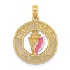 14K Enamel Conch Shell with KEY WEST Circle Charm