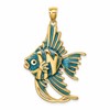 14K Blue Enameled Large Angelfish Charm