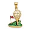 14K Multi-color Enamel 2-D Golf Ball Charm