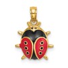 14K Red and Black Enameled Ladybug Charm