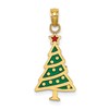 14K Enameled Green Christmas Tree with Red Star Charm