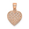 14K Rose Gold Cut-Out and Textured Woven Heart Charm