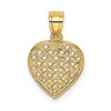 14K Cut-Out and Textured Woven Heart Charm